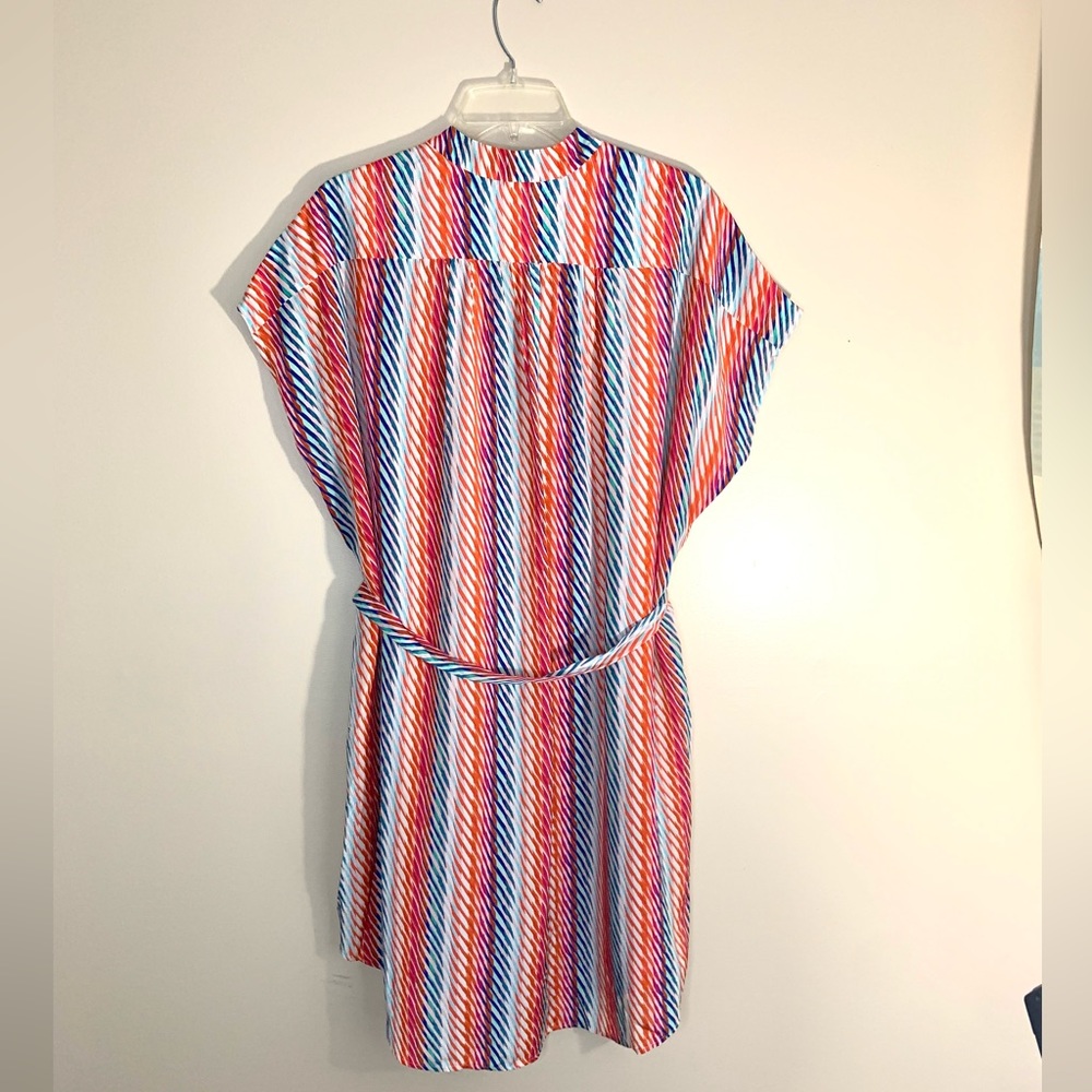 Saloni silk midi belted shirtdress short sleeves Size 4 US - Picture 9 of 11